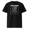 Do Not Feed the Void t-shirt in Black: vintage enamel notice sign with a tentacle curling through a ring and the words Do Not Feed the Void