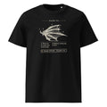 Wing Study, Plate VII t-shirt in Black: engraved dragon wing with five numbered callouts, a key and a pinned tag