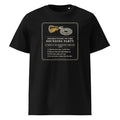 Instructions to the Sounding Party t-shirt in Black: Victorian notice, four numbered rules under a gold sounding lead